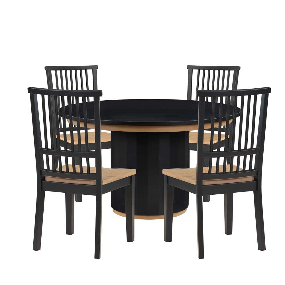Steve Silver - Magnolia Black 5PC Round Dining Set - MM520K-S-D5PC veiw 1