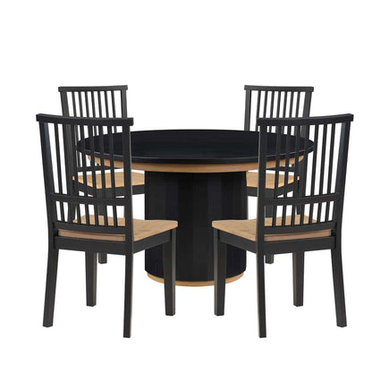 Steve Silver - Magnolia Black 5PC Round Dining Set - MM520K-S-D5PC veiw 1