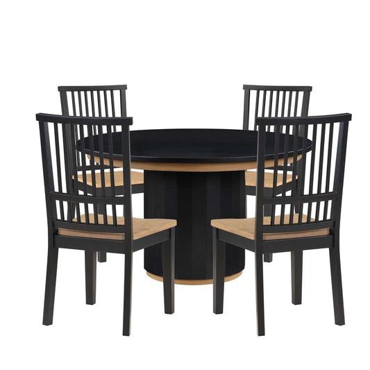 Steve Silver - Magnolia Black 5PC Round Dining Set - MM520K-S-D5PC veiw 1