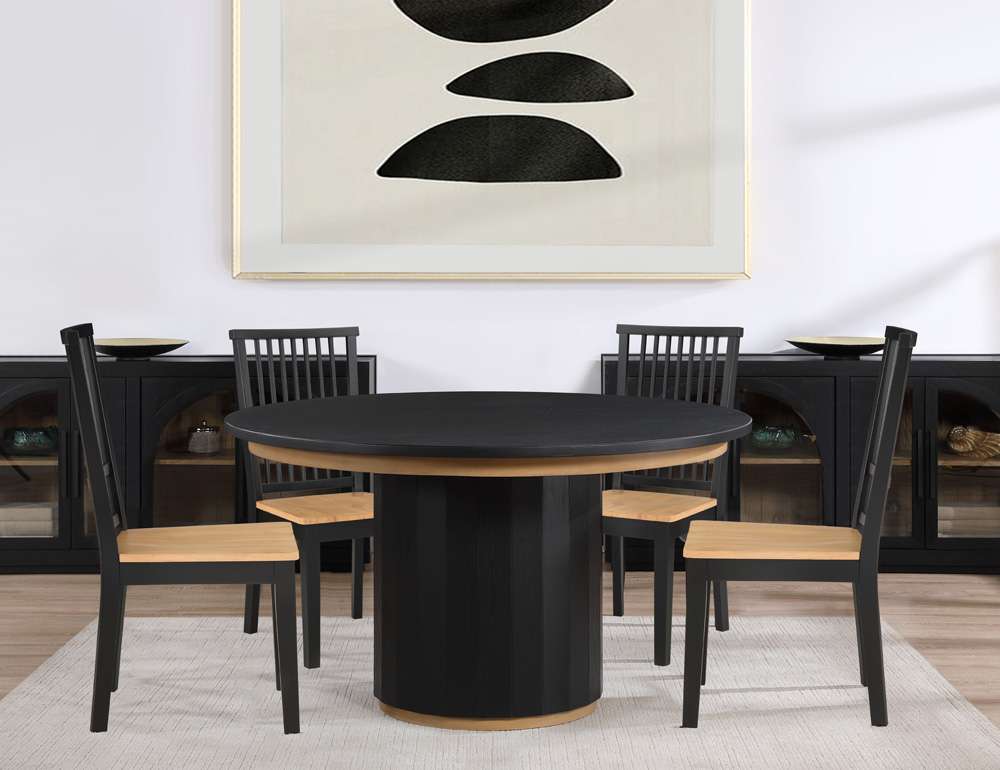 Steve Silver - Magnolia Black 5PC Round Dining Set - MM520K-S-D5PC veiw 6
