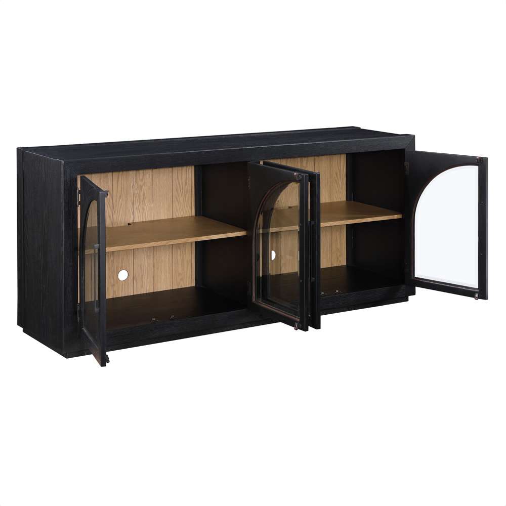 Steve Silver - Magnolia Cathedral Doored Server - Black - MM520KSV veiw 3