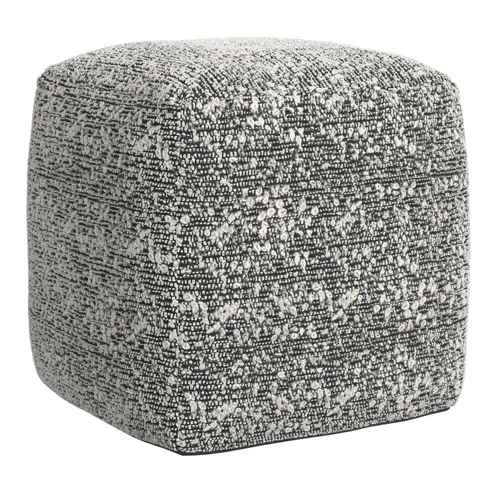 Steve Silver - Nahara Boucle Black Woven Square Pouf - NH180P veiw 2