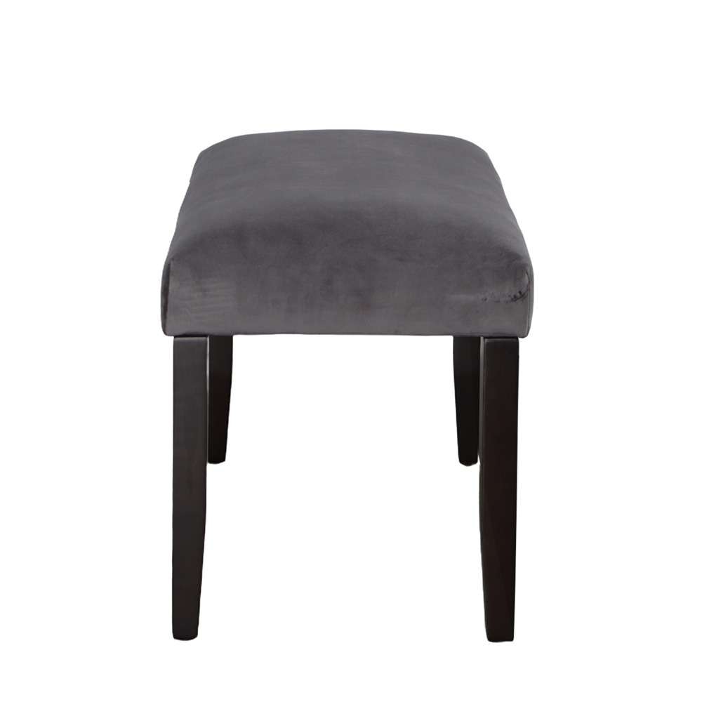 Steve Silver - Napoli Gray Velvet Bench - NL500BNG veiw 3