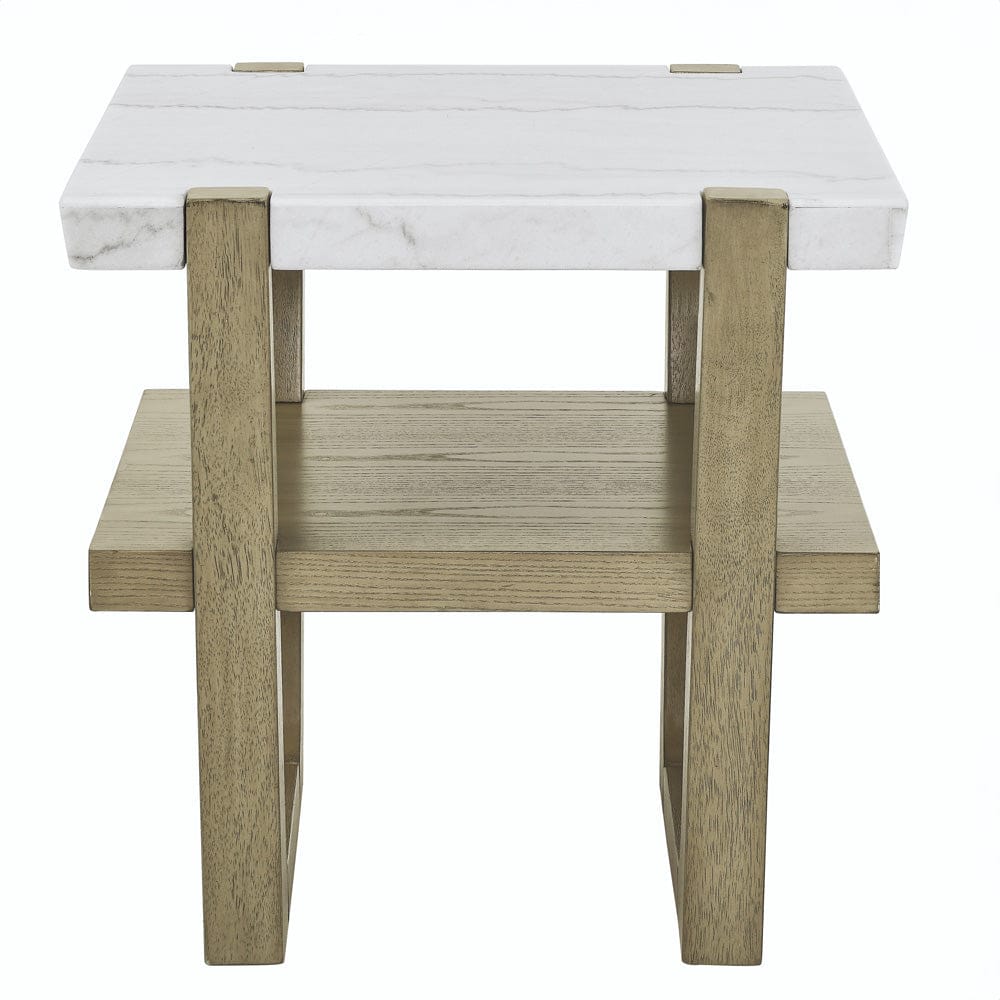 Steve Silver - Perth White Marble Top End Table - ER100E view 2