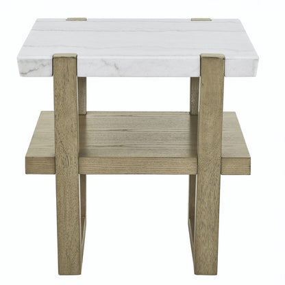 Steve Silver - Perth White Marble Top End Table - ER100E view 2