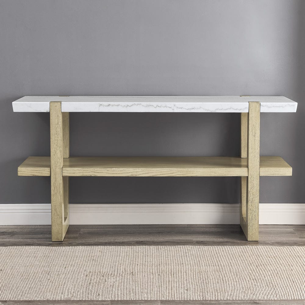 Steve Silver - Perth White Marble Top Sofa Table - ER100S view 4
