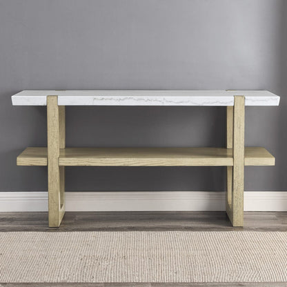 Steve Silver - Perth White Marble Top Sofa Table - ER100S view 4