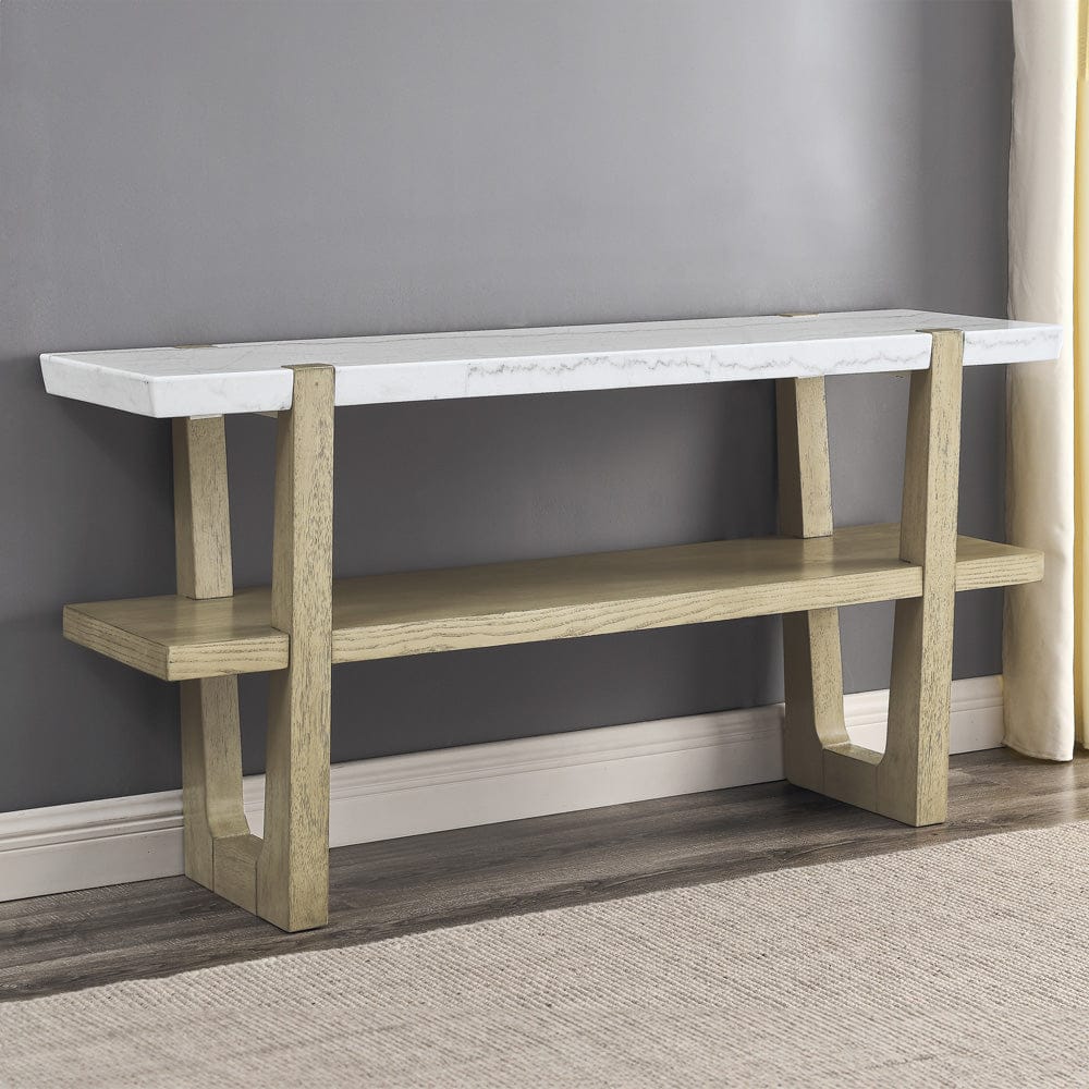 Steve Silver - Perth White Marble Top Sofa Table - ER100S view 5