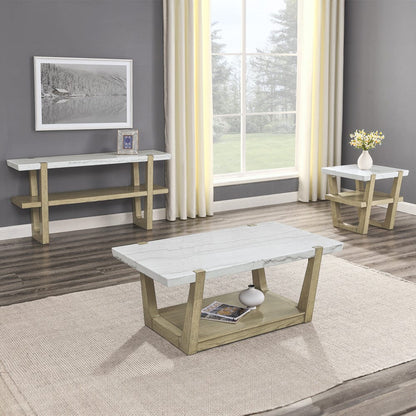 Steve Silver - Perth White Marble Top Sofa Table - ER100S view 6