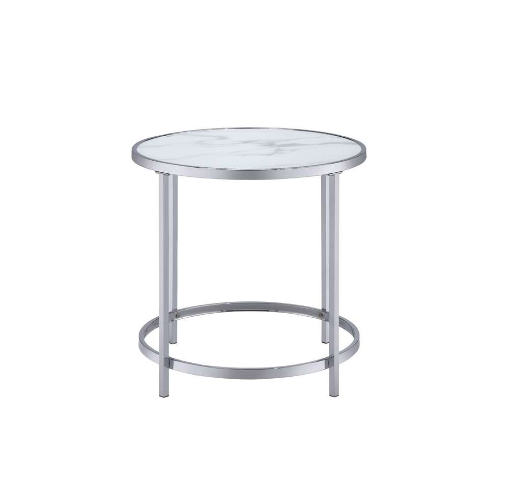 Steve Silver - Rayne Faux Marble Top Round End Table - RY300EW veiw 1