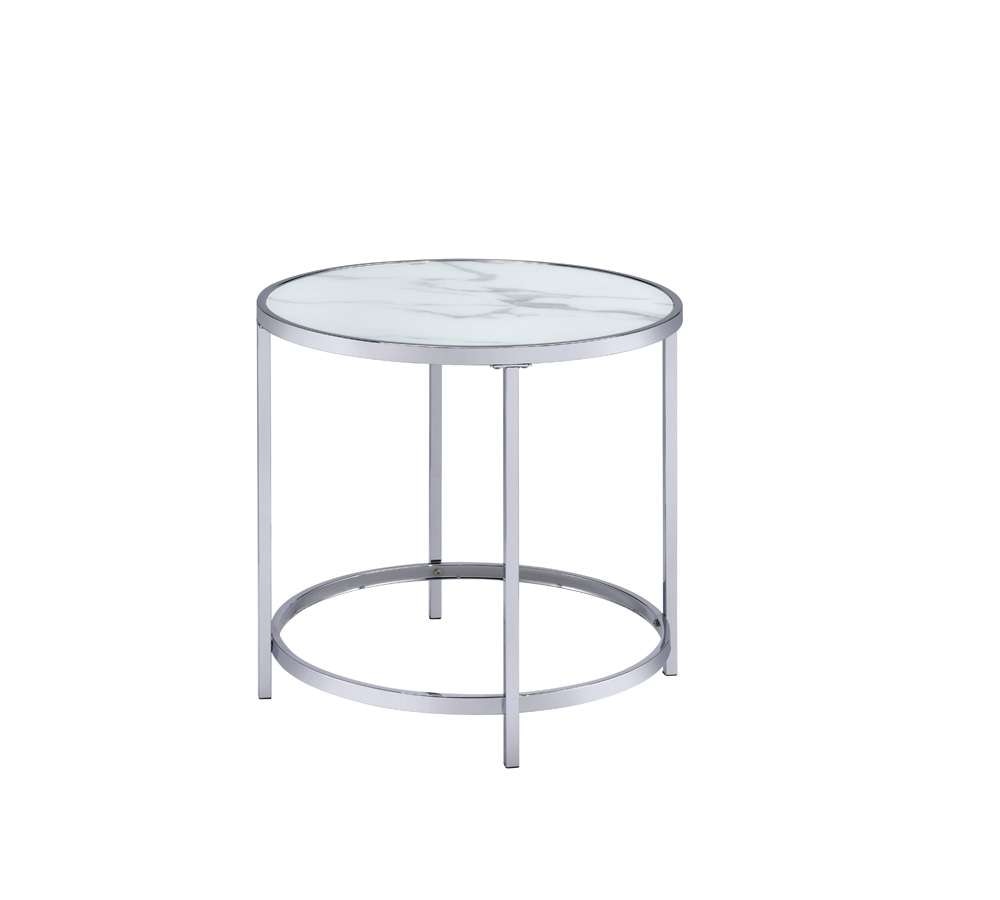Steve Silver - Rayne Faux Marble Top Round End Table - RY300EW veiw 2