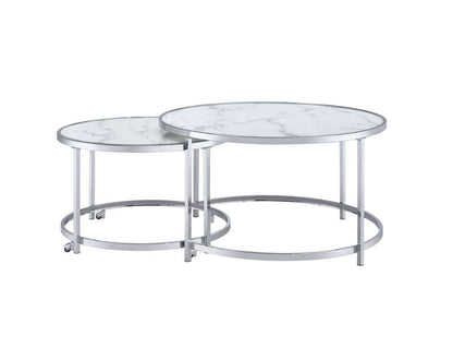 Steve Silver - Rayne Nesting Cocktail Table - White - RY300NCW veiw 1