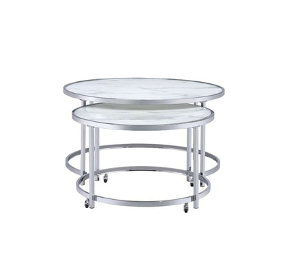 Steve Silver - Rayne Nesting Cocktail Table - White - RY300NCW veiw 2