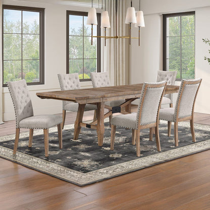 Steve Silver - Riverdale Trestle Table w/ 6 Uph Chairs - RV500TTB_RV700S-D7PC view 1