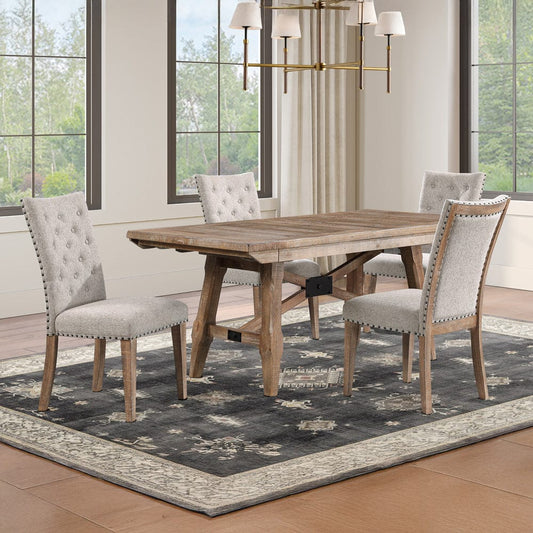 Steve Silver - Riverdale Trestle Table with 4 RV700S Chairs - RV500TTB_RV700S-D5PC view 1