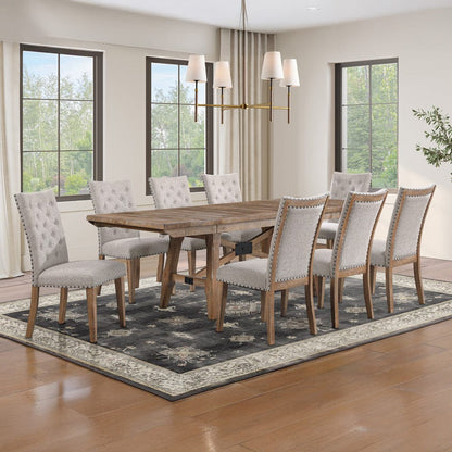 Steve Silver - Riverdale Trestle Table with 8 RV700S Chairs - RV500TTB_RV700S-D9PC view 1