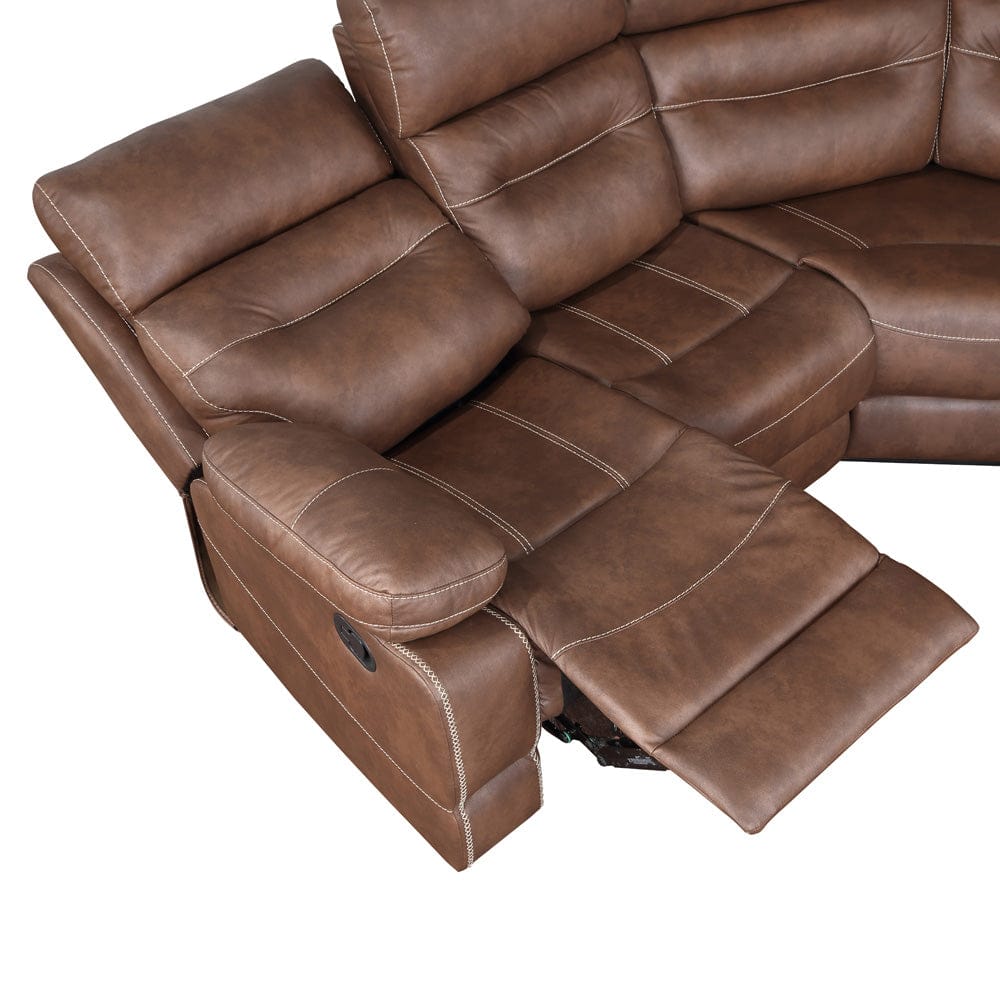 Steve Silver - Rudger 3-Piece Sectional (LAF,RAF,W), Brown - RUD800N-3PC-SECT view 5