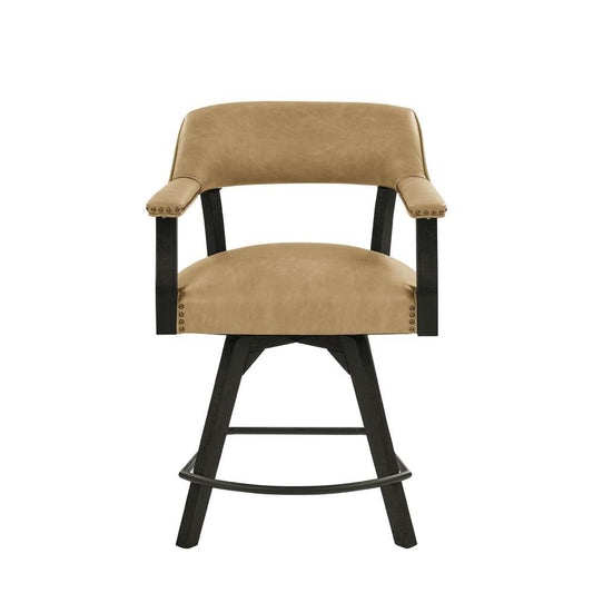 Steve Silver - Rylie 24in Counter Captains Chair - Black Finish with Sand Vegan Leather - RL600KACCT veiw 1