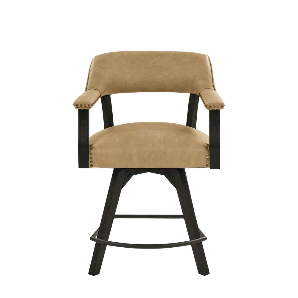 Steve Silver - Rylie 24in Counter Captains Chair - Black Finish with Sand Vegan Leather - RL600KACCT view 1