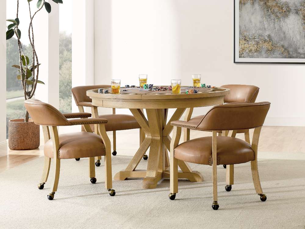Steve Silver - Rylie Castered Captains Chair - Camel Vegan Leather - RL500ACN veiw 4