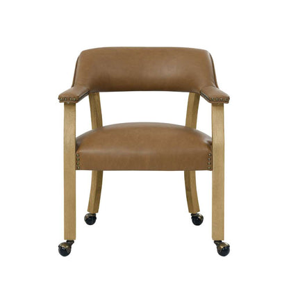 Steve Silver - Rylie Castered Captains Chair - Camel Vegan Leather - RL500ACN view 1