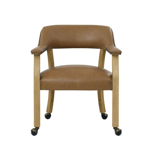 Steve Silver - Rylie Castered Captains Chair - Camel Vegan Leather - RL500ACN view 1