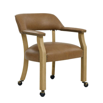 Steve Silver - Rylie Castered Captains Chair - Camel Vegan Leather - RL500ACN view 2
