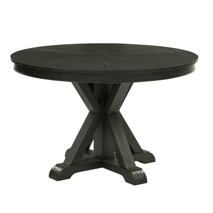 Steve Silver - Rylie Dining Table & 4 Captains Chairs, Black Finish with Sand Vegan Leather - RL500K-D5PC view 2