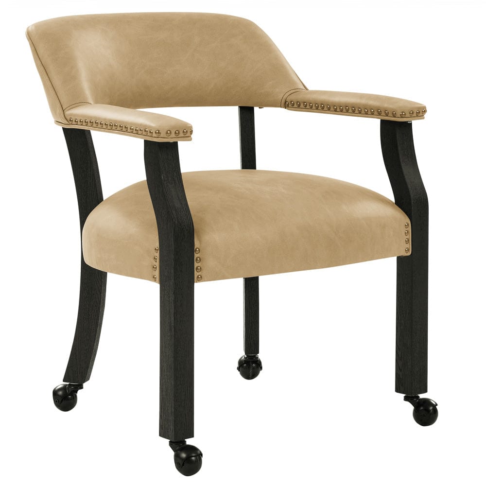 Steve Silver - Rylie Dining Table & 4 Captains Chairs, Black Finish with Sand Vegan Leather - RL500K-D5PC view 3