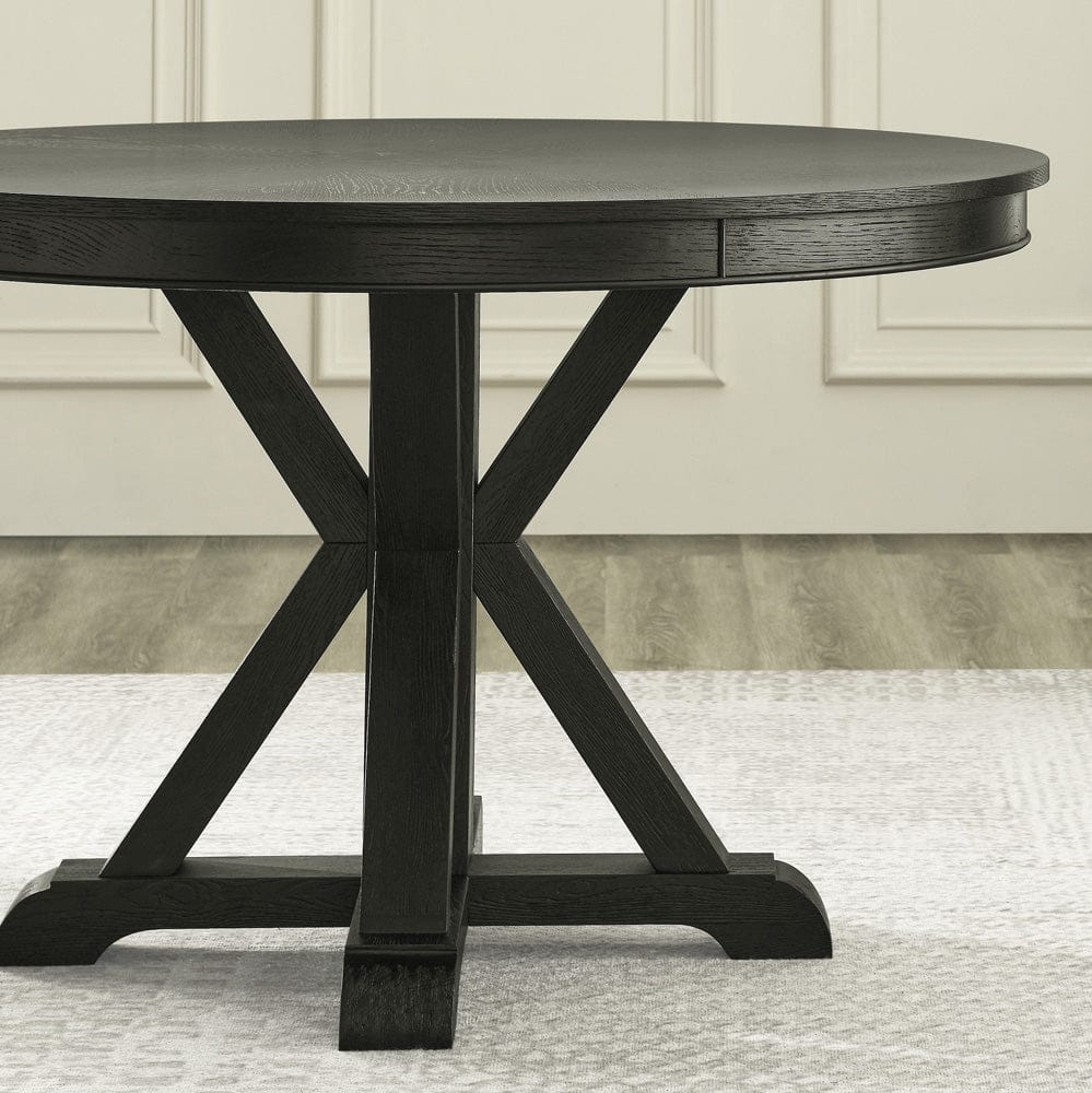 Steve Silver - Rylie Dining Table & 4 Captains Chairs, Black Finish with Sand Vegan Leather - RL500K-D5PC view 6