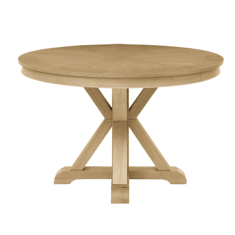 Steve Silver - Rylie Dining Table & 4 Captains Chairs, Natural Finish, Camel Vegan Leather - RL500N-D5PC view 4