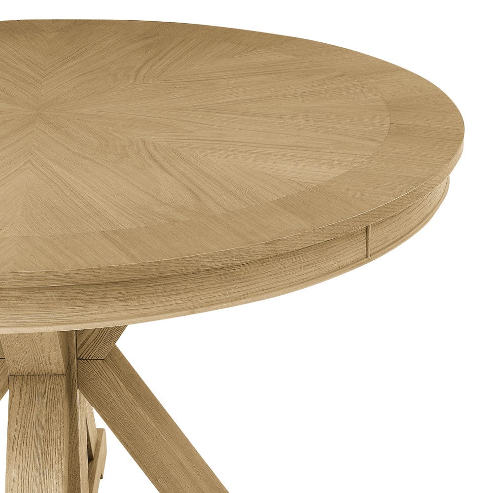 Steve Silver - Rylie Dining Table & 4 Captains Chairs, Natural Finish, Camel Vegan Leather - RL500N-D5PC view 6