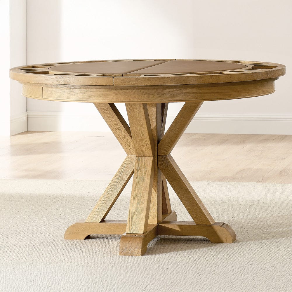 Steve Silver - Rylie Dining Table with Game Top & 4 Captains Chairs, Natural Finish - RL500N-GT-D6PC view 7