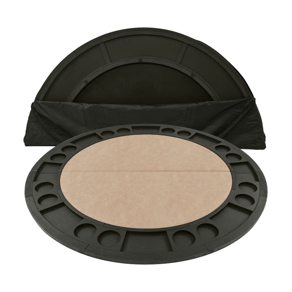 Steve Silver - Rylie Dining Table with Game Top, Black Finish with Sand Vegan Leather - RL500K-DB-TT-GT view 2