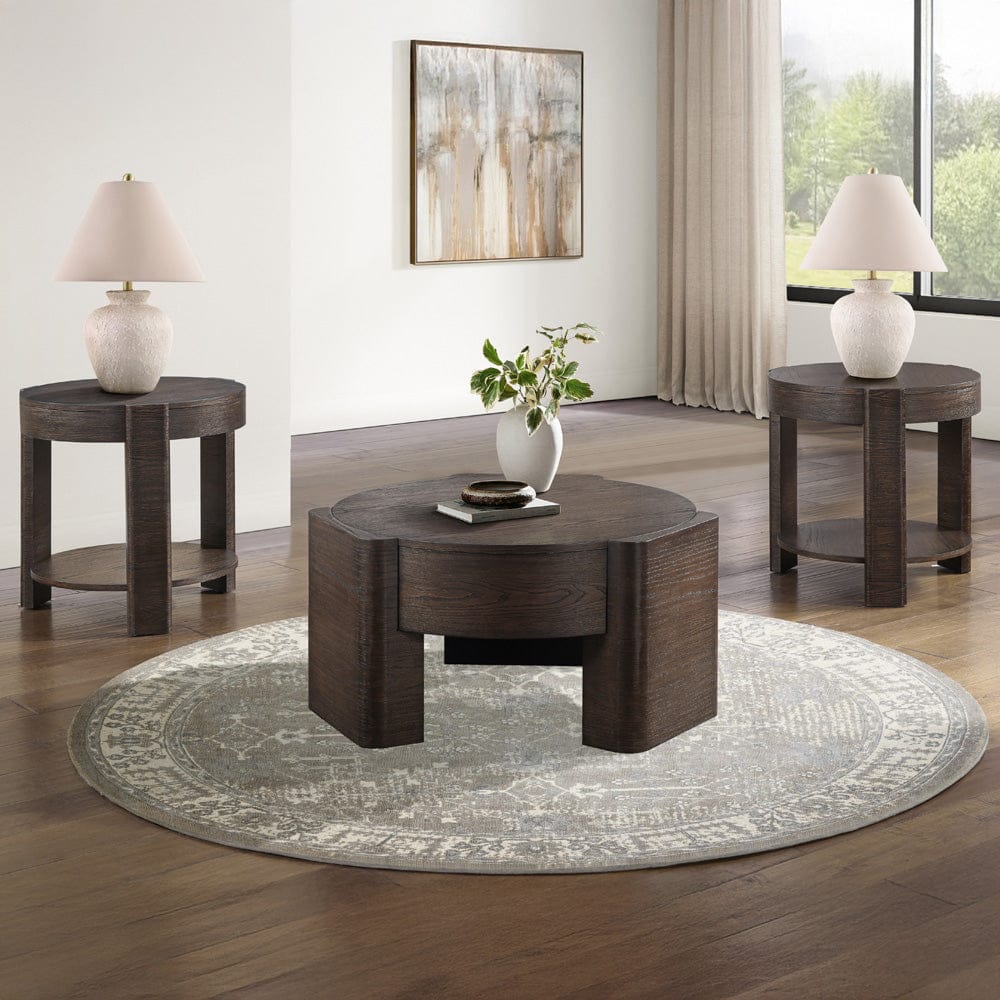 Steve Silver - Salina Espresso Round Occasional Set wit - SAA300N-2E-3PC view 1