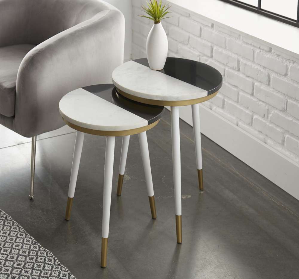Steve Silver - Taj Marble Top Nesting Tables  - TJ2000 veiw 1