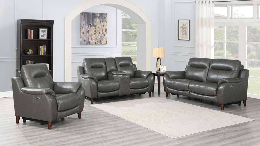 Steve Silver - Trento Power Reclining Sofa - Charcoal - TR950SC veiw 5