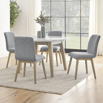 Steve Silver - Vida 5-Piece 48" Round White Marble Dining Set - VD480W-D5PC view 1