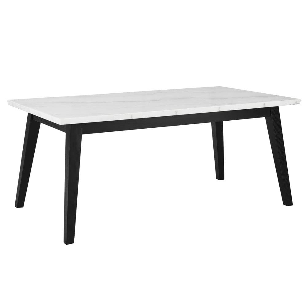 Steve Silver - Vida 72" White Marble Dining Table, Black Finish - VD500KWT view 1