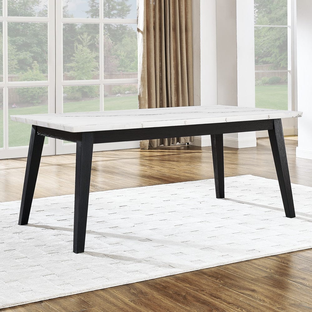 Steve Silver - Vida 72" White Marble Dining Table, Black Finish - VD500KWT view 5