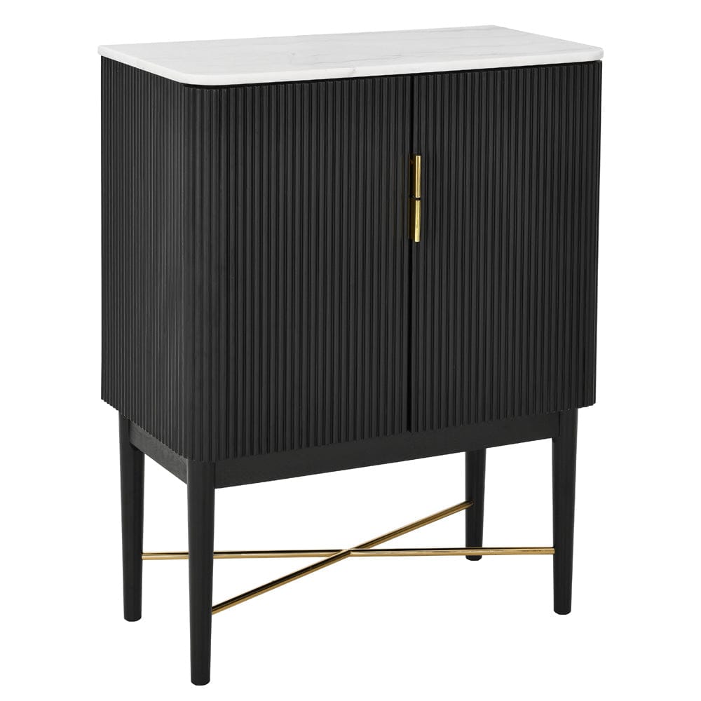 Steve Silver - Vida Marble Top WIne Cabinet, Black Finish - VD500KWWC view 1
