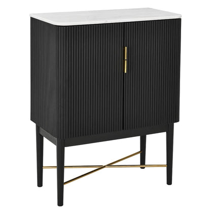 Steve Silver - Vida Marble Top WIne Cabinet, Black Finish - VD500KWWC view 1