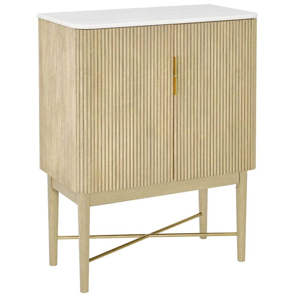 Steve Silver - Vida Marble Top WIne Cabinet, Blonde Finish - VD500WWC view 1