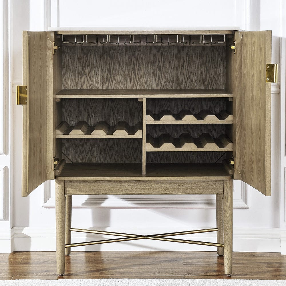 Steve Silver - Vida Marble Top WIne Cabinet, Blonde Finish - VD500WWC view 4
