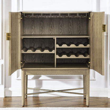 Steve Silver - Vida Marble Top WIne Cabinet, Blonde Finish - VD500WWC view 4