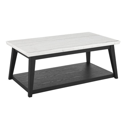 Steve Silver - Vida White Marble, Black Finish 3-Piece Occasional Set (Cocktail Table & 2 End Tables) - VD300KW-2E-3PC view 3