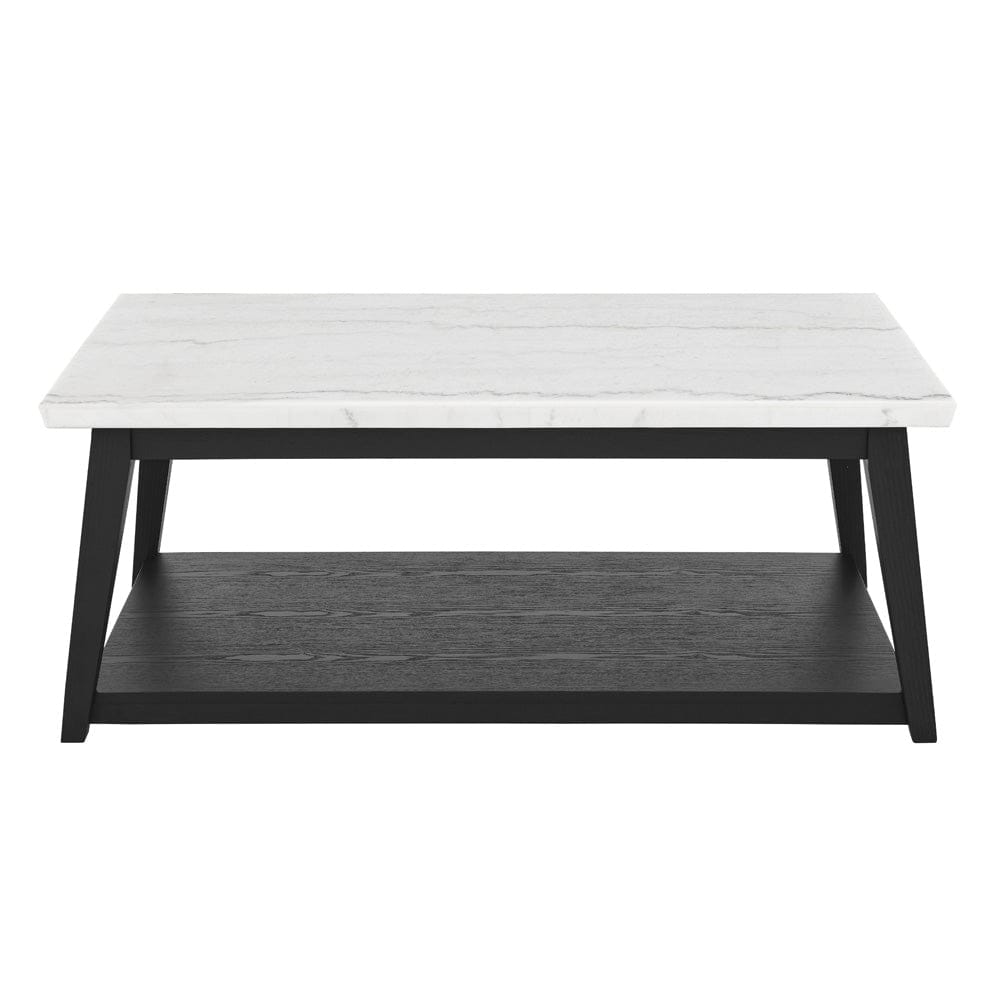 Steve Silver - Vida White Marble Cocktail Table with Casters, Black Finish - VD300KWCAS view 2