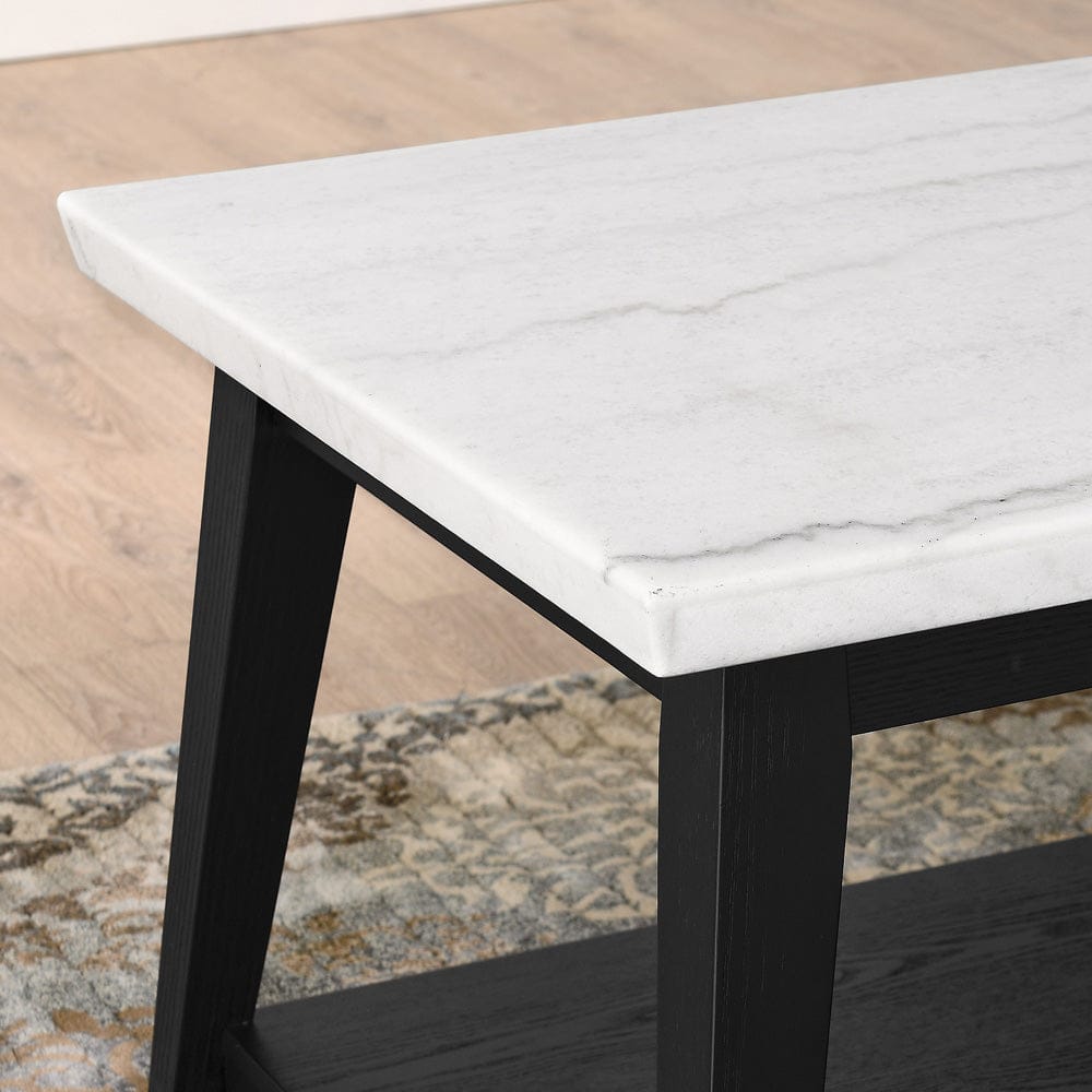 Steve Silver - Vida White Marble Cocktail Table with Casters, Black Finish - VD300KWCAS view 4