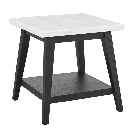 Steve Silver - Vida White Marble End Table, Black Finish - VD300KWE view 1