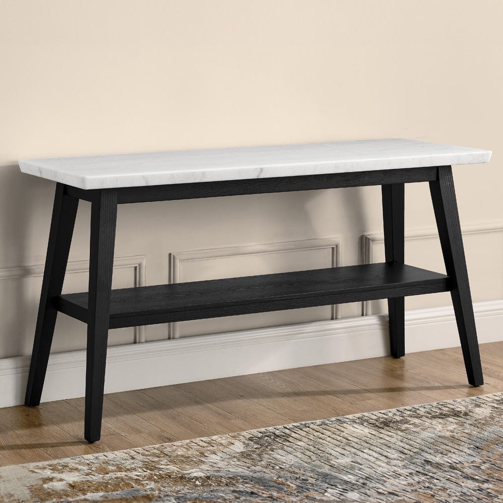 Steve Silver - Vida White Marble Top Sofa Table, Black Finish - VD300KWS view 4
